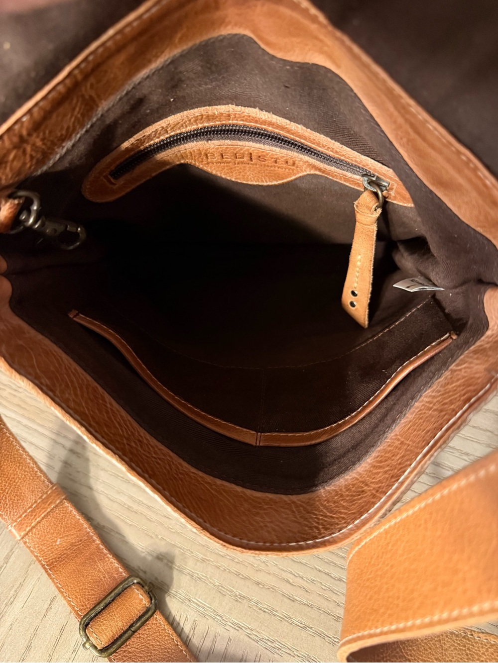 Bed Stu Venice Beach Nectar Lux Tan Rustic Leather Crossbody - Picture 5 of 6
